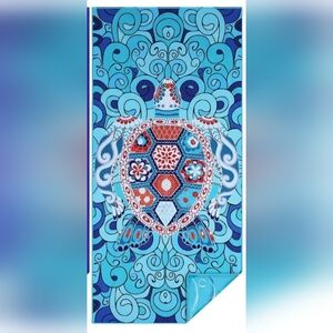Green Turtle Microfiber Oversized Lightweight Beach Towel NWT